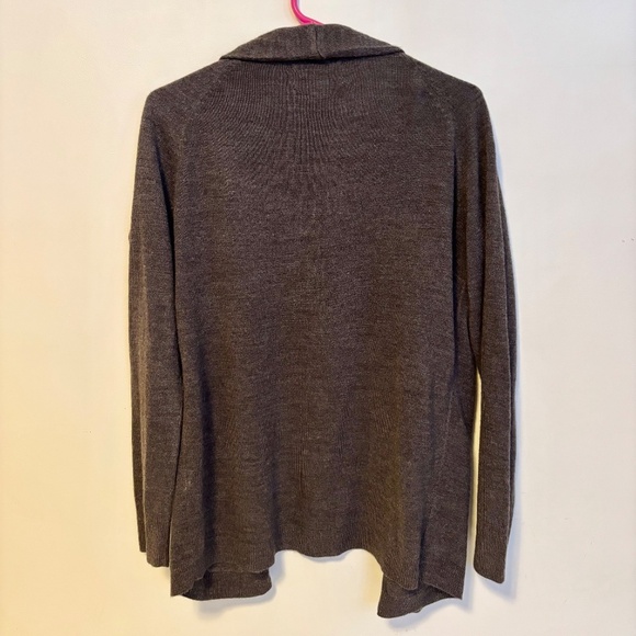 Debbie Morgan Long Sleeve Open Front Shawl Cardigan Sweater Grey Brown Size L - Picture 2 of 2